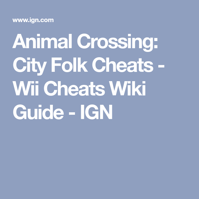 wii animal crossing guide